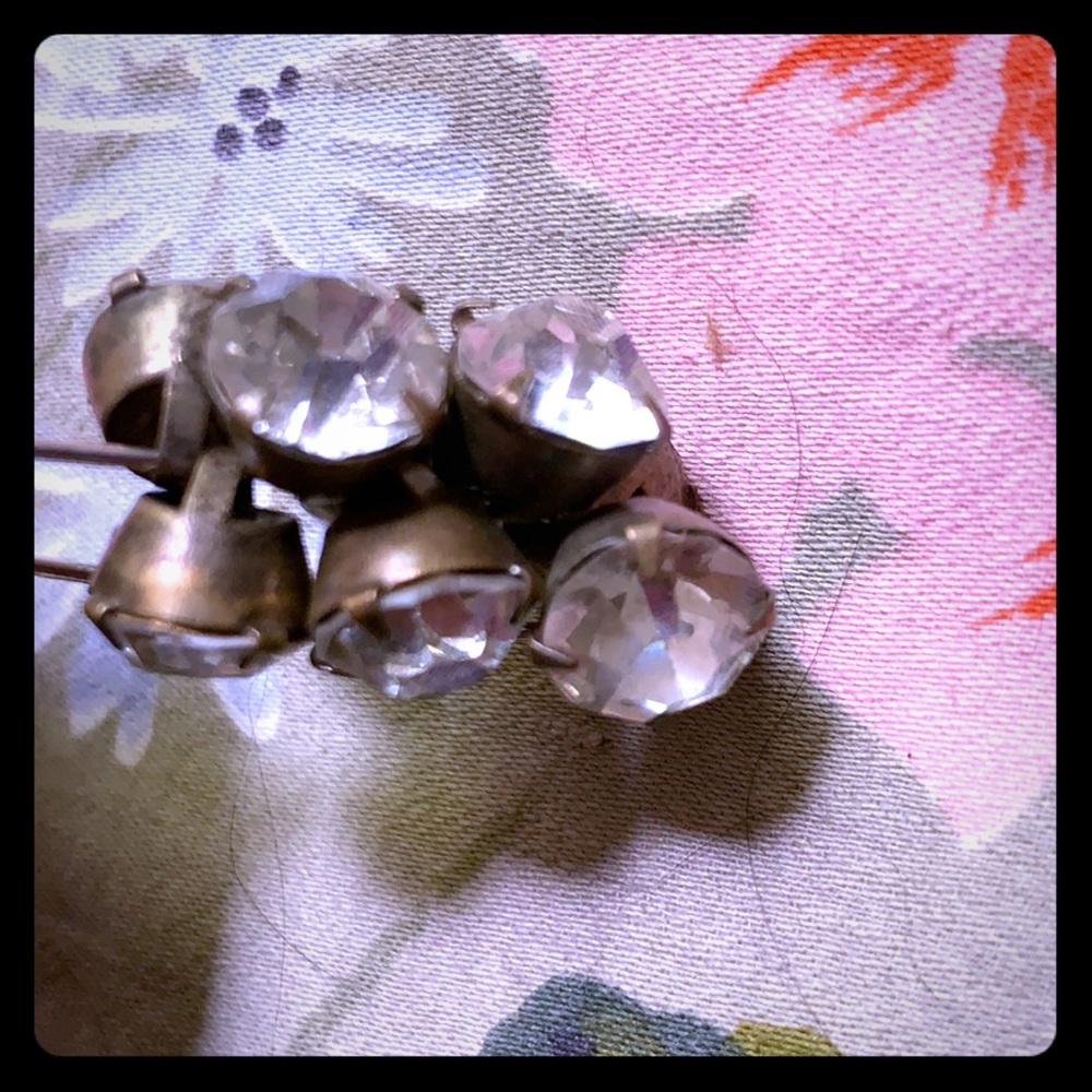 Lot of 8 vintage rhinestone buttons! Adorable